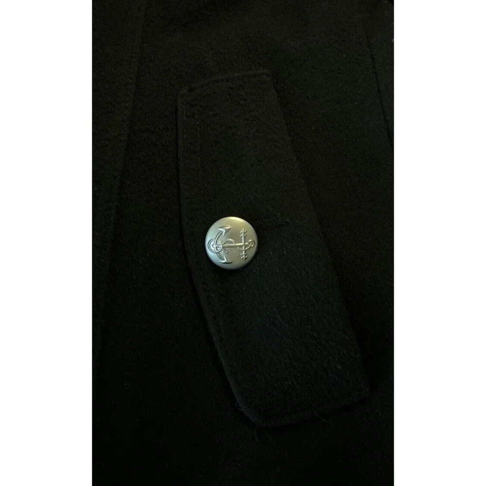Nautica  SZ 4 Wool Blend Peacoat Black Anchor Silver Buttons Double Breasted